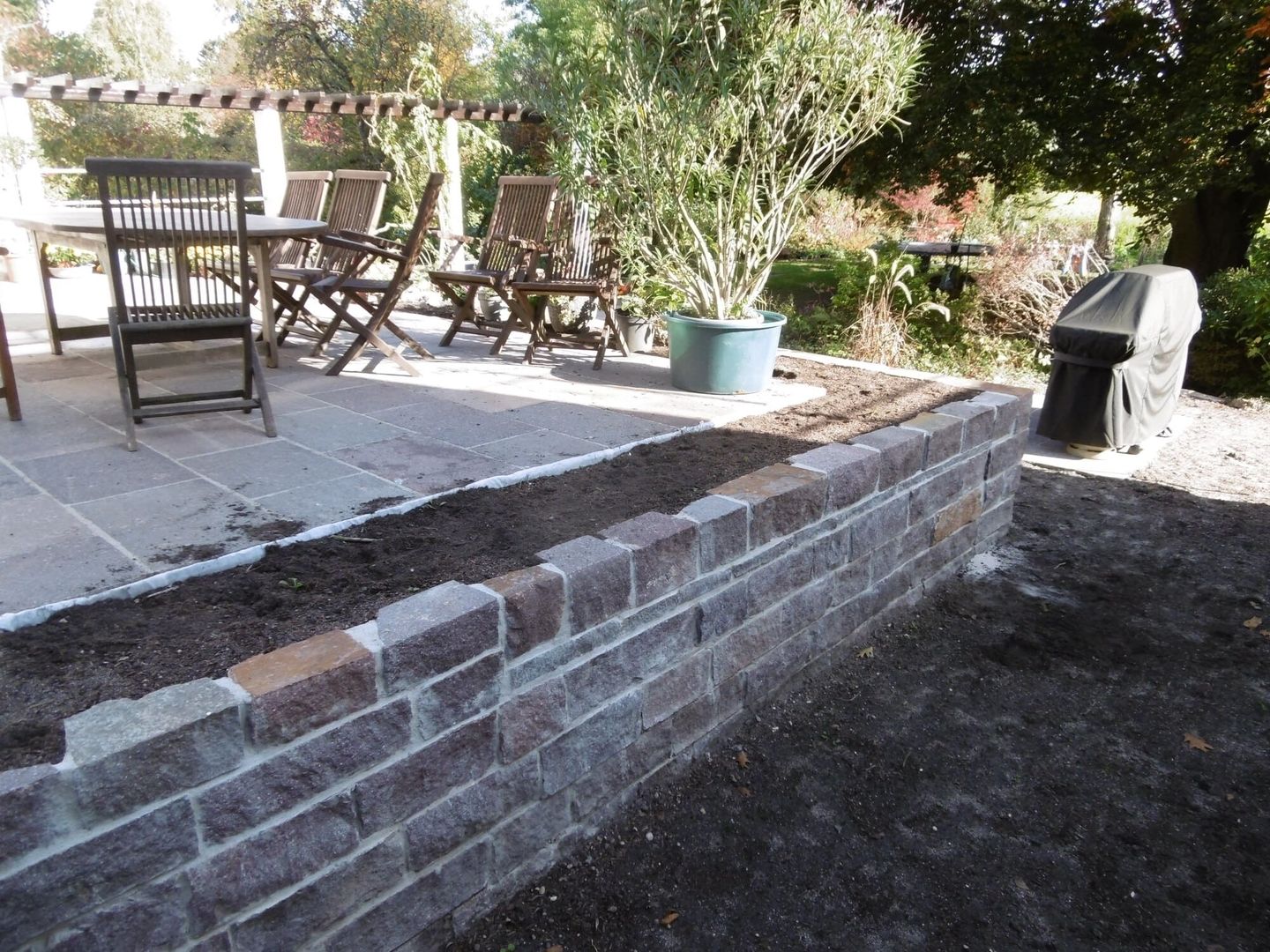 Bau einer Terrassenmauer